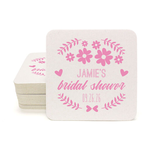 Sweet Floral Square Coasters